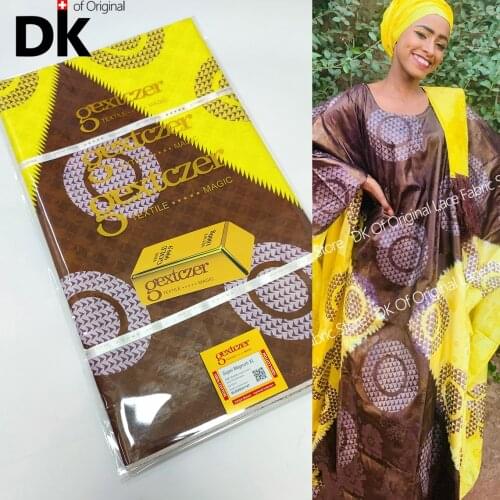 5 Yards High Quality African Lace Bazin Riche Gextczer Original Brocade 100% Cotton Keep Shining Fabric For Wedding Sew