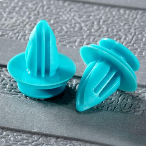 50Pcs Car Fastener Clips Fender Push In Type Plastic Rivets Fit Hole 8.7x9.7mm Blue Auto Vehicle Bumper Retainer Door Panel Clip