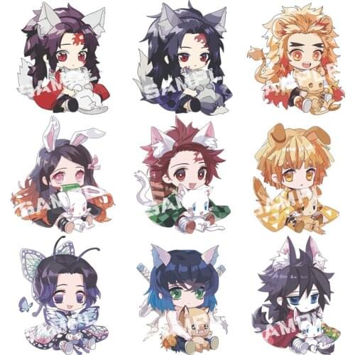 22Pcs Anime Demon Slayer Kimetsu No Yaiba Keychain Kamado Tanjirou Kamado Nezuko Tomioka Giyuu Bag Pendant Keyring Jewelry