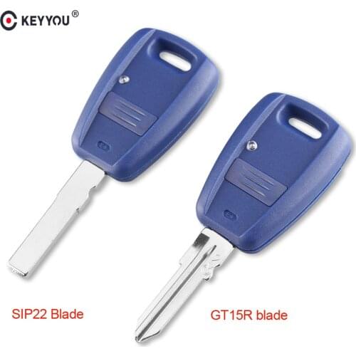 KEYYOU Key Shell 1 Buttons For Fiat Punto Doblo Bravo Transponder Auto Fob Car Styling Key Case Cover SIP22 Blade/GT15R Blade