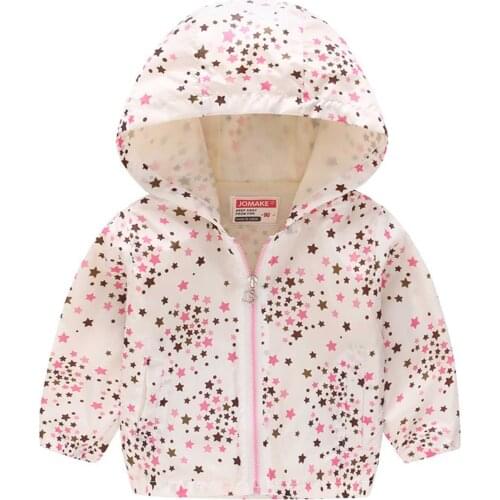 Spring Autumn Children Jackets New 1Y-6Y Cartoon Print Baby Boys Girls Outerwear Coats Casual Hooded Jackets For Boys Girls