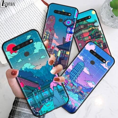 Art Pixel Aesthetic for LG G8 G8S G8X V30 V35 V40 V50 V60 ThinQ Q60 K40 K50 K30 K41 K51 K61 K71 K22 Black Phone Case