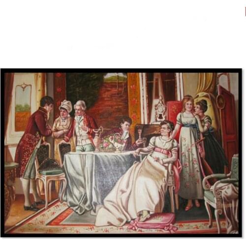 Home decoration Oil Painting Hand painted on Canvas Europe Classical Palace Figure Painting Wall art Picture for Living room #51