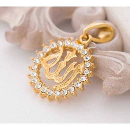 Stylish Circle Inlay CZ Flame Pattern gold charms Gold Choker Necklace & Pendant Women / Men Jewelry