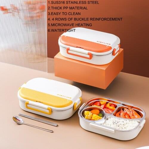 New 316 Stainless Steel Japanese Style kids lunch Box Hits Color Students school bento boxes Microwave food storage containers