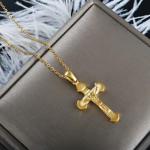ZMFashion Fashion Personality Cross Pendant Small Plane Stainless Steel DIY Gold Crocs Charms For Jewelry Making Wholesale 2021