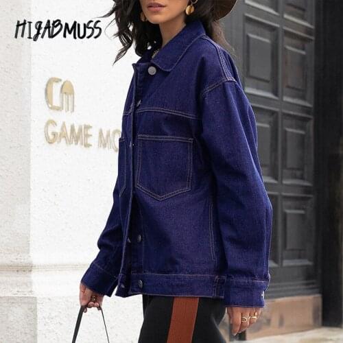 Fashion Vintage Women Jacket Autumn Winter Slim Denim Jackets Washed Blue Jeans Coat Turn-down Collar Outwear Bomber Jacket