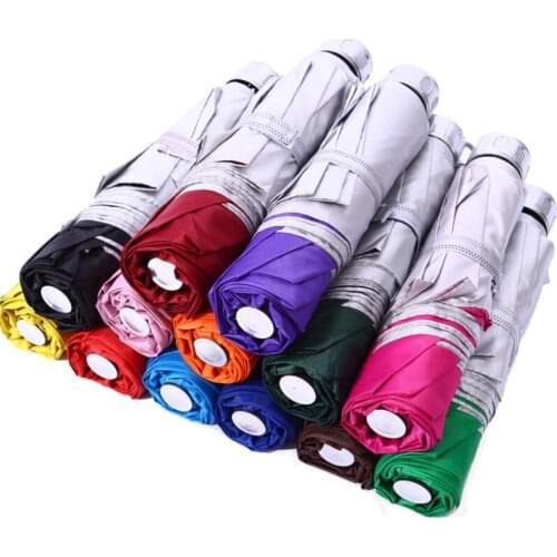 Fashion Colorful beach umbrella silver glue Uv protection Fold the sun and rain umbrella For women lady LX8390