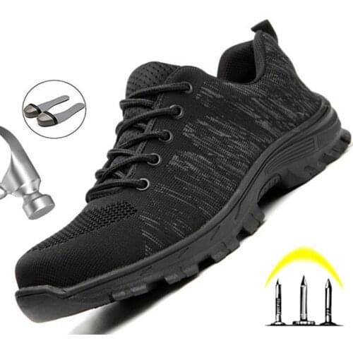 Men Boots Work Safety Shoes Fashion Work Sneakers Male Shoes Adult Work Boots Steel Toe Shoes Indestructible Men Safety Boots