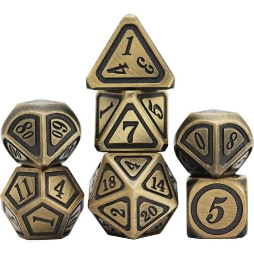 Mix Color Metal Dice Set with 1pc Bag D4 D6 D8 D10 D12 D20 for Role Playing DND RPGs Board Game As Gift Christmas