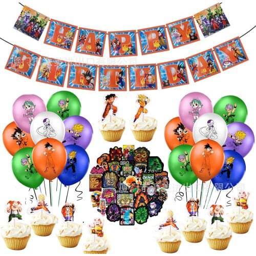 Bandai Dragon Ball Monkey King Theme Childrens Birthday Decoration Party Balloon Set Gender Reveal Confetti Glitter Balloons