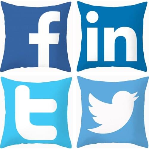 Home Decor Social Media App Cushion Cover 100% Polyester Living Room Sofa Car Seat Throw Pillow Case 45X45cm