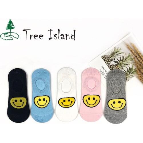 Fashion Color Smile Cartoon women boat socks funny sweet baby summer socks new shin cotton female ankle