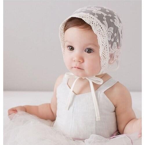 New Kids Girls Princess Hats Bonnet Retro Cap Cotton Palace Cute Sun Hats Lace Cap Newborn Photography Props