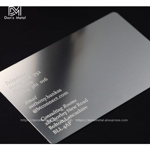 Personalizing concave convex cutout quality stainless steel business metal card Metal business card metal membership card desig