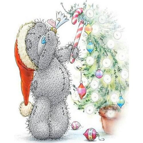 Full Square 5D DIY Diamond Embroidery Cartoon Christmas Bear Diamond Painting Cross-stitch Rhinestone Mosaic Decoration Gift