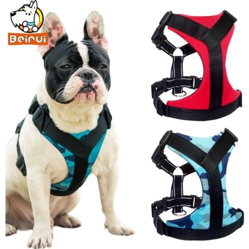 Durable Nylon Dog Harness Step In Reflective Breathable Mesh Harness Vest for Small Medium Large Dogs Cat Pet Pitbull Red Blue