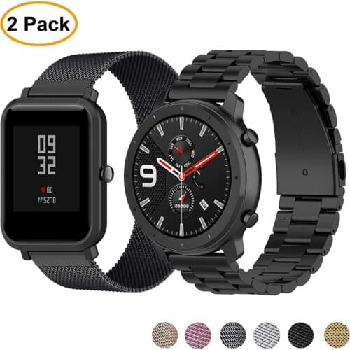 GTR 47 Strap For Amazfit GTR 47MM Bracelet Wrist Band Metal Stainless Steel For Amazfit Bip GTS Pace Stratos Smart Watch Strap