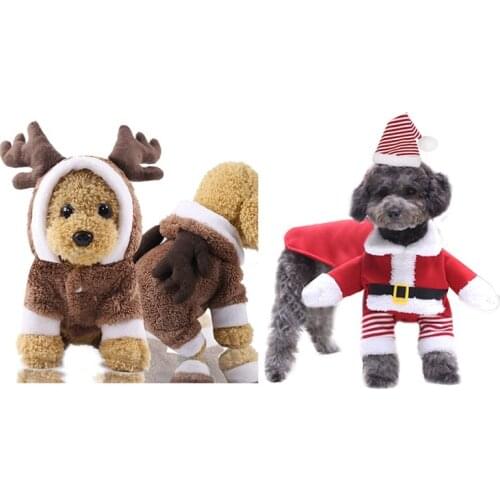 Christmas Dog Clothes For Small Large Dogs Pet Cat Costume Santa Claus Costume Funny Winter Dog Coat Warm Cat Jacket