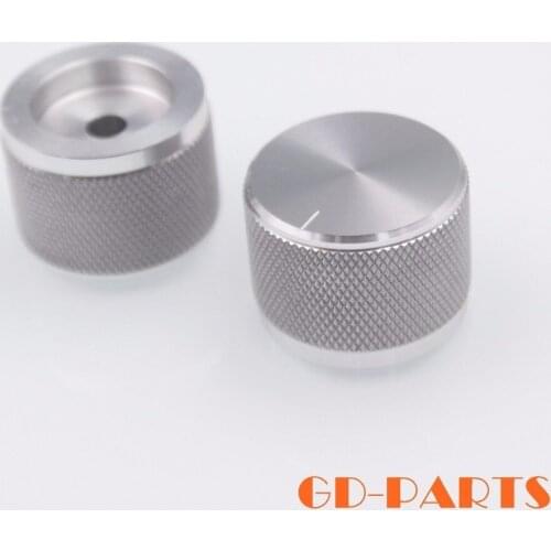 2PCS 30*22mm Silver Anodized Solid Aluminum Volume Control Knob For CD Player Radio Turntable DAC Tube Amplifier Speaker HIFI