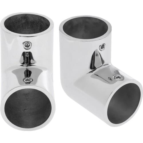 Marine Boat Yacht Hand Rail Fitting 90 Degree Elbow Tube Mount Hardware 25mm / 1inch, 22mm/ 7/8inch , Full 316 Stainless Steell