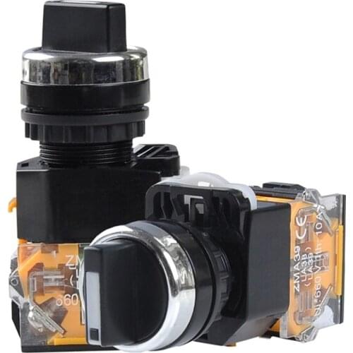 Self-locking LAY38-11X/21 Knob Switch Silver Contacts Switch 2 Position Rotary Switches