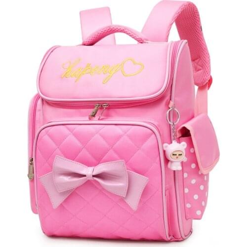 2019 Lovely Princess School Bags Orthopedic Backpack For Girls Boys Bow Printing School Bags Travel Backpacks Mochila Escolar