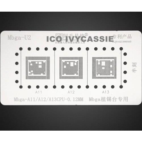 A11 A12 A13 CPU IC BGA Stencil For iPhone 8 8Plus X XS Max XR 11 ProMax Bottom Layer Chip Reballing Solder Tin Plant Net Amaoe M