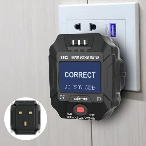 110V-250V Smart Socket Tester, Digital Voltage and Frequency Detect Tool, Electric Circuit Detector - EU/US/UK Plug to 875F