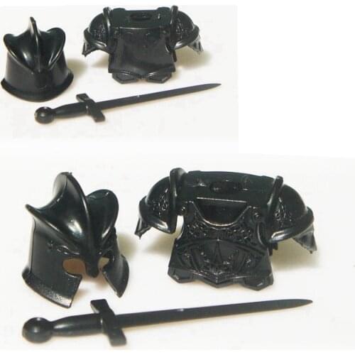 Military Weapon Armor Helmet And Long sword Set Creator Ancient War Arms MPJ092 Figure Building Blocks Soldier Military Part Toy