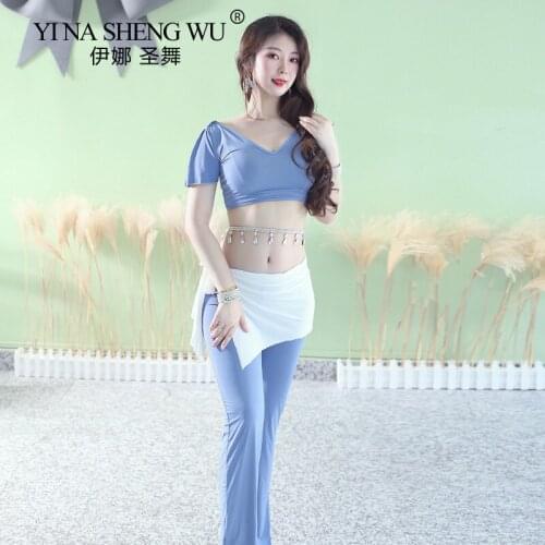 Adult Oriental Practice Clothes Wear Performance Dancing Women Bellydance Belly Dance Costume Set Top Long Pants Suit Hip Scarf
