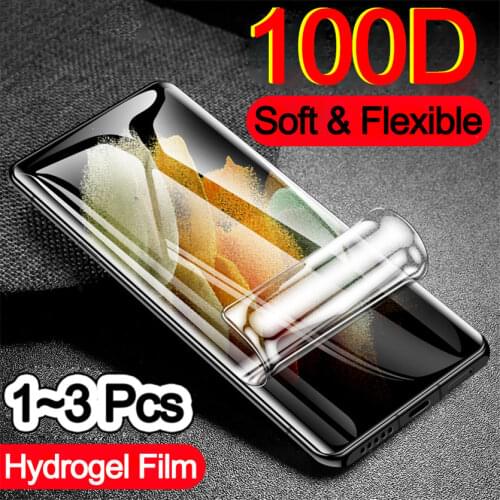 1-3 pcs, hydrogel film for samsung s 21 soft glass s21 ultra samsung galaxy s21+ screen protector s21 plus samsung s21 ultra