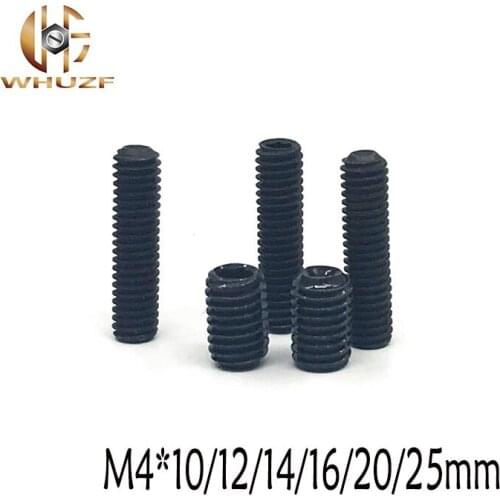 40pcs M4*10/12/14/16/20/25mm Metric Thread groove Black Hex Fastener Socket Cap Head Screws Carbon Steel Screws Nut Headless Nut