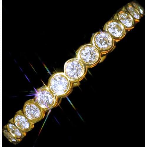 AEW Solid 14K 585 White Gold 1ct-2ctw 2.5 to 3mm DF Color Moissanite Eternity Wedding Band Moissanite Ring for Women Ladies Ring