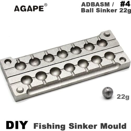 Agape DIY Fishing Ball Sinker Mould ADBASM/#4 Ball Sinker 22g 7 Cavities