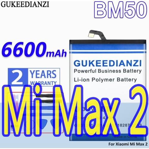 High Capacity GUKEEDIANZI Battery BM50 6600mAh For Xiaomi Mi Max 2 Max2