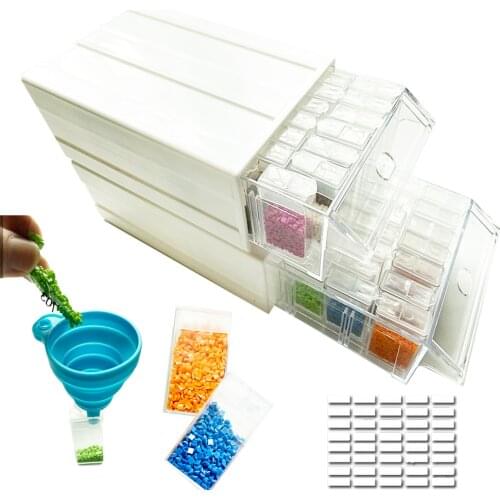 5D Diamond Painting Accessories Detachable Storage Container 1/2/4 Boxes(35/70/140 Bottles) Drawers Box For Beads Drills