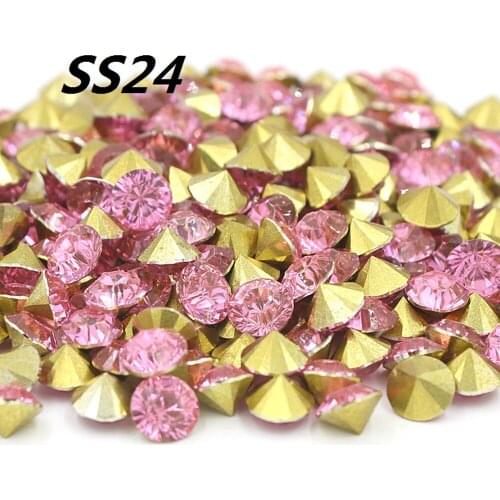 Free shipping Wholesale SS24 288pcs 5.2-5.4mm Sweet pink Resin rhinestones Pointback,Resin Stones for DIY Decoration