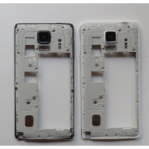 N Note4 Housing Middle Frame panel Case with Volume button Camera lensFor Samsung Galaxy Note 4 IV N910F White Black Gold
