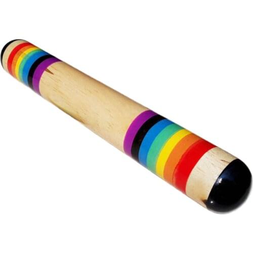 Kids Rainstick Instrument Wooden Instrument Single Ring Tube Percussion Instrument Rhythm Musical Toys Gift for Preschoo