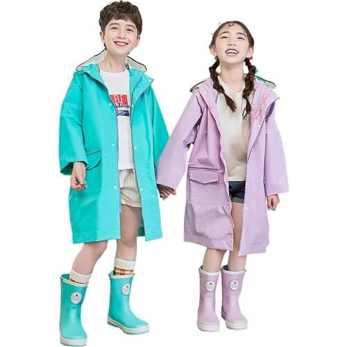 Kids Very Thick Rain Coat Outdoor Waterproof Raincoat Children Windproof Poncho Boys Girls Middle School Student Rainwear