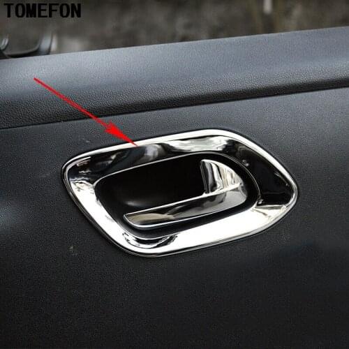 For Peugeot 301 2013 2014 ABS chromium interior inner door handle cup bowl accessories moulding trim 4pcs