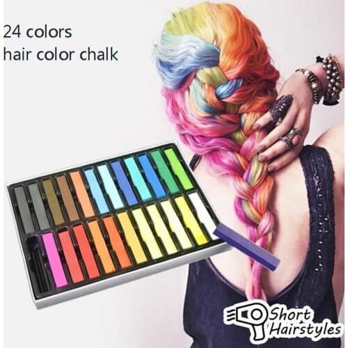 Hot Sale 1 SET 24 Colors Non-toxic Hair Chalk DIY Easy Temporary Salon Colors Hair Chalk Dye Soft Hair Pastels Kit Hair Beauty