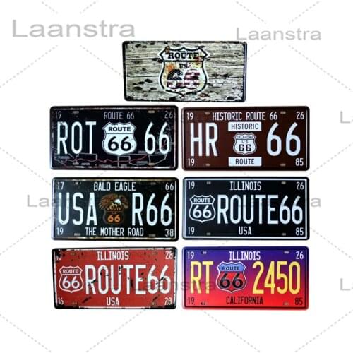 USA Route 66 Retro Metal Sign Poster Home Decoration Wall Art Iron Plate Rust Feeling Tin Plaque Motorcycle Iron Sign Vintage