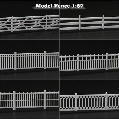 1 Meter Model Railway White Building Fence Wall 1:87 HO Scale Model Trains Diorama Accessory