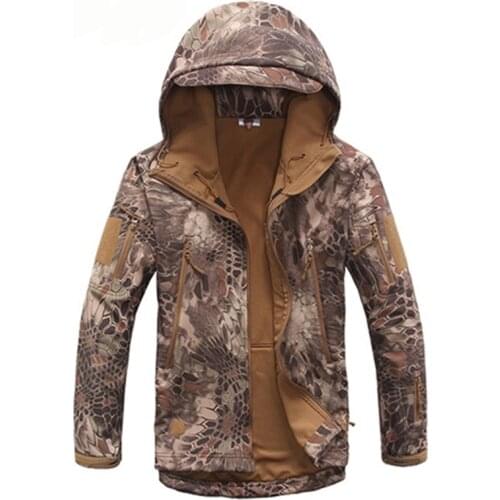 Lurker Shark Skin Softshell Mens Waterproof Windproof Camouflage Hooded Jackets and Coats Army Military Tactical Jacket