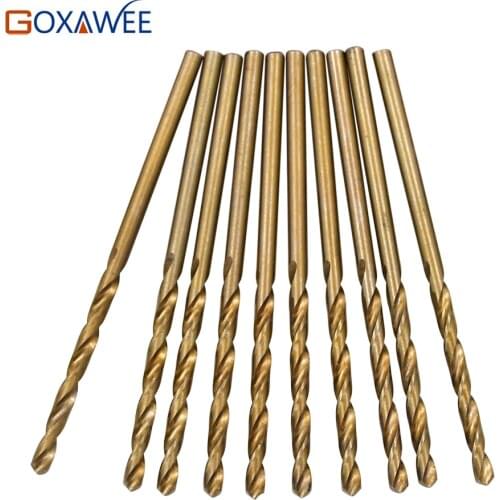 GOXAWEE 10pcs HSS Cobalt Twist Drill Bit Set HSS M35 Co Drill Bit 1mm 1.5mm 2mm 2.5mm 3mm used for Steel Stainless Steel