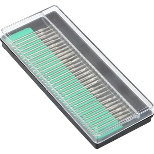 DIYWORK Dremel Rotary Tools Diamond Burs Drill Bit Diamond Grinding Head Sets 30pcs/Set 3mm Coated Carving Burrs