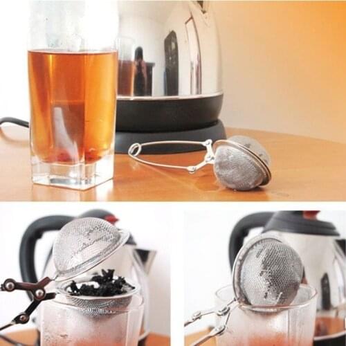 Stainless Steel Tea Infuser Sphere Mesh Tea Strainer Coffee Herb Spice Filter Diffuser Handle Tea Ball