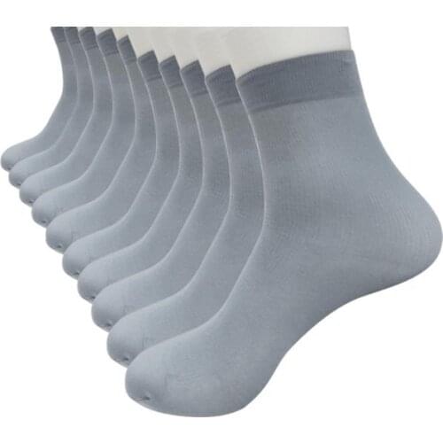 10 Pairs Bamboo Fiber Ultra-thin Socks For Unisex Solid Color Elastic Silky Ankle Socks Movement Breathable Homme Calcetines New